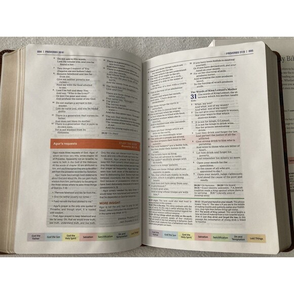 Color Code Study Bible, NKJV Brown leathersoft  NEW - Picture 5 of 7